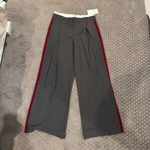 Zara Charcoal Pants with White Elastic Waist